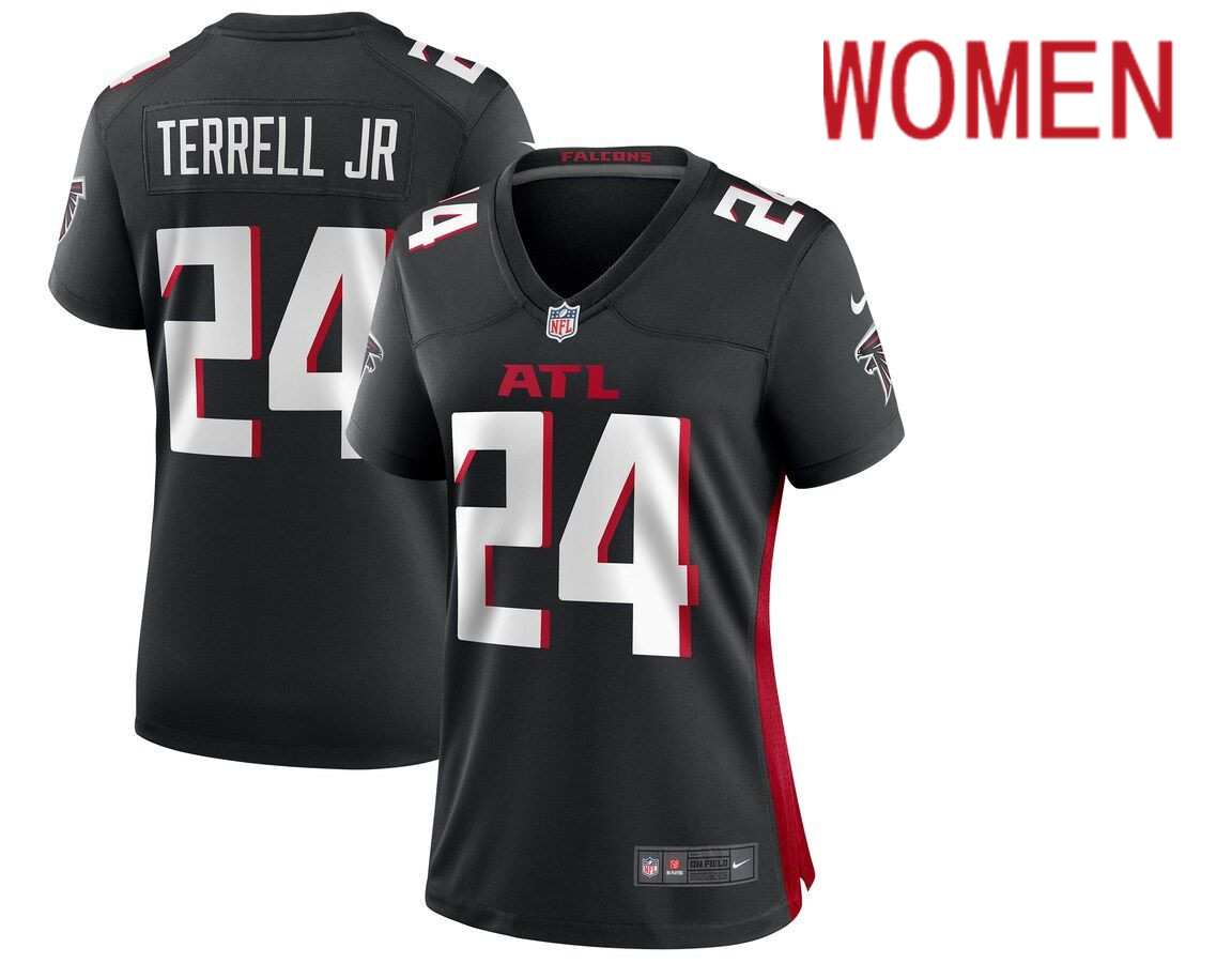 Women Atlanta Falcons #24 A.J. Terrell Jr. Nike Black Game NFL Jersey